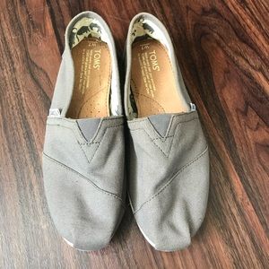 TOMS Canvas Grey Slip On Shoes